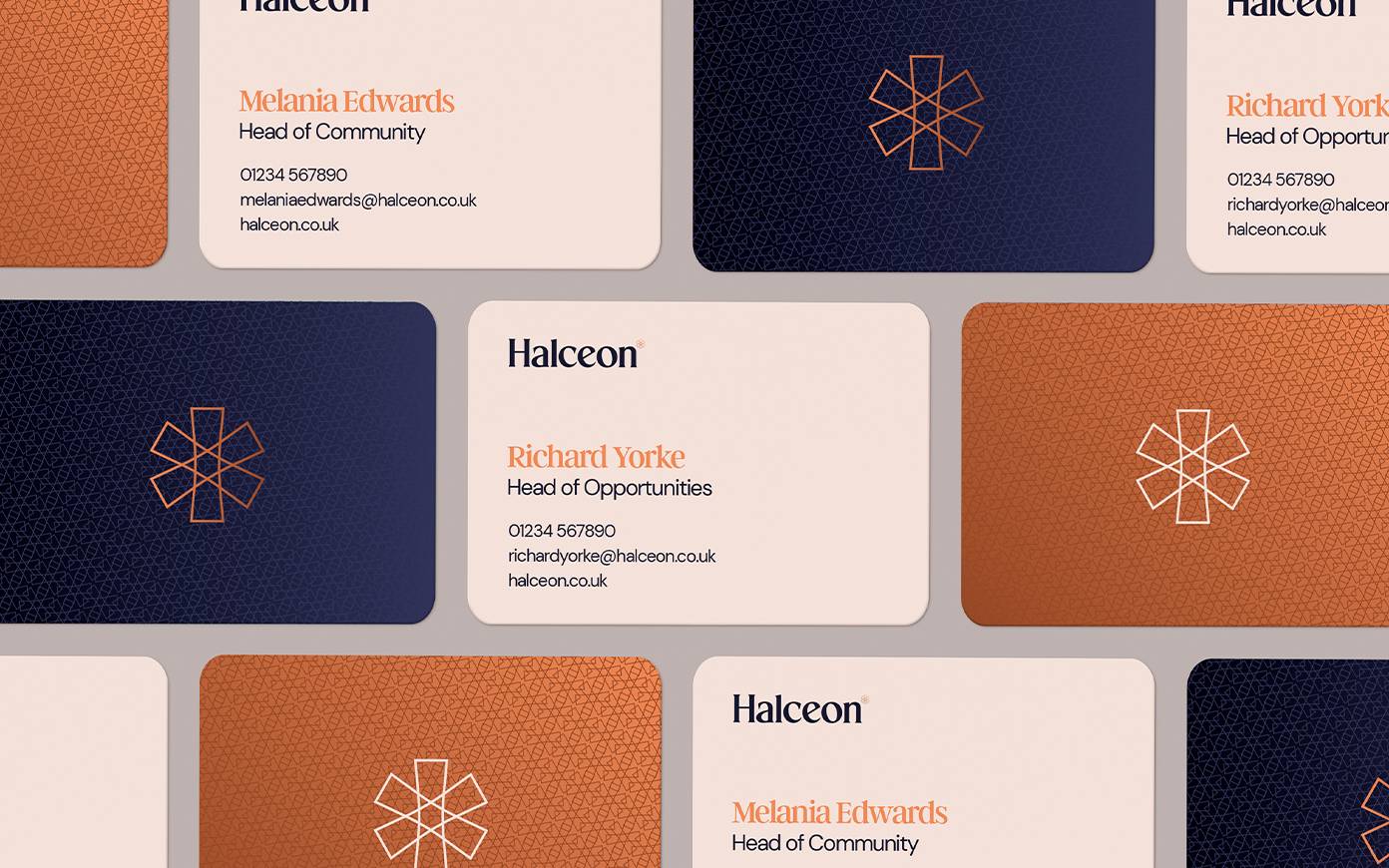 Business card design for Halceon by Mighty, brand agency London
