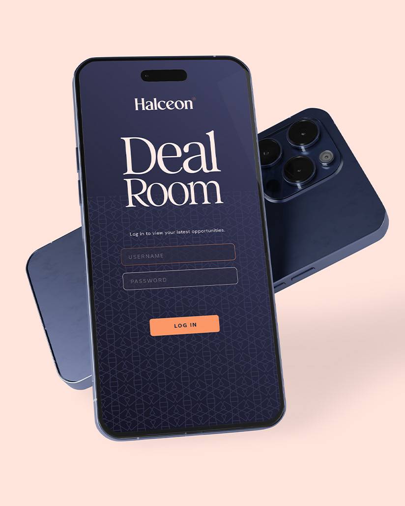 Login screen design for Halceon by Mighty, digital agency Cheltenham