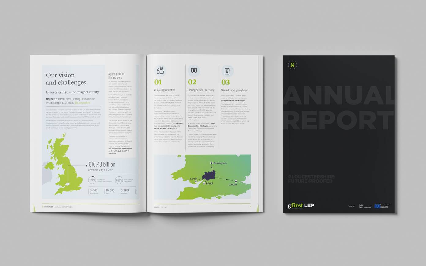 The GFirst LEP annual report designed by Mighty, brand communications agency