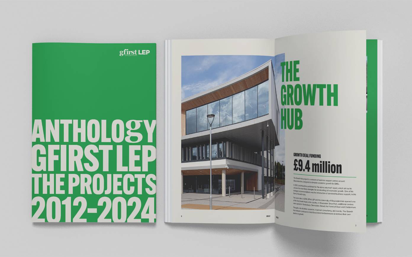 The GFirst project anthology, produced at the end of the project. Designed by Mighty, brand agency