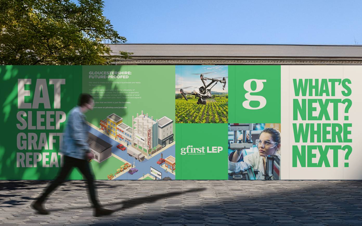 Brand identity concept for GFirst LEP by Mighty, brand agency
