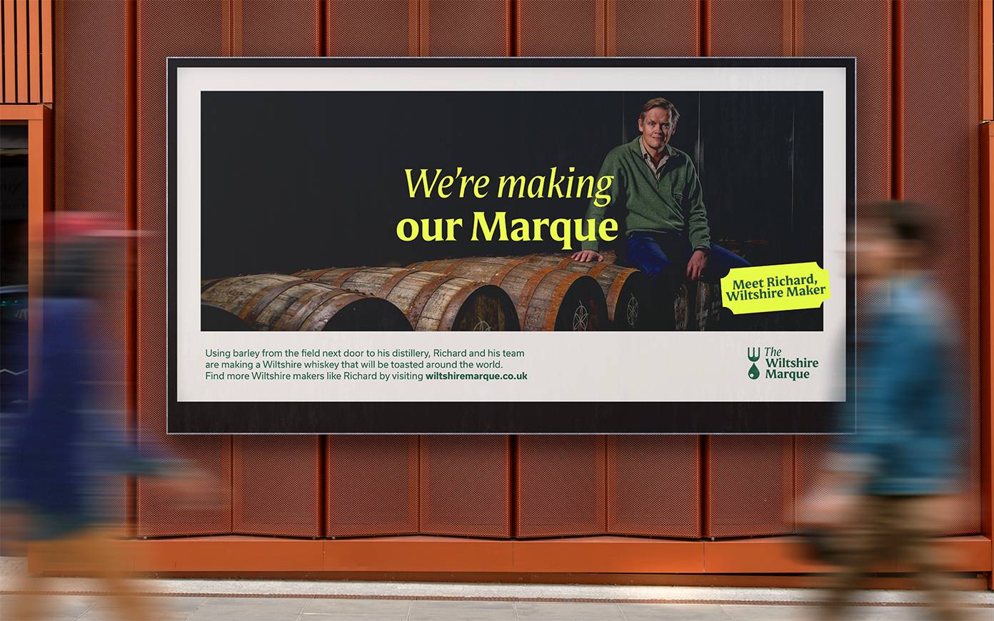 Billboard advert concept for the Wiltshire Marque designed by Mighty, brand agency