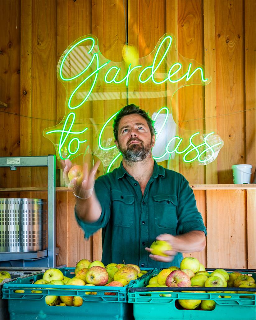 Piers Milburn from Pythouse Kitchen Garden photographed by Mighty, brand agency, for the Wiltshire Marque
