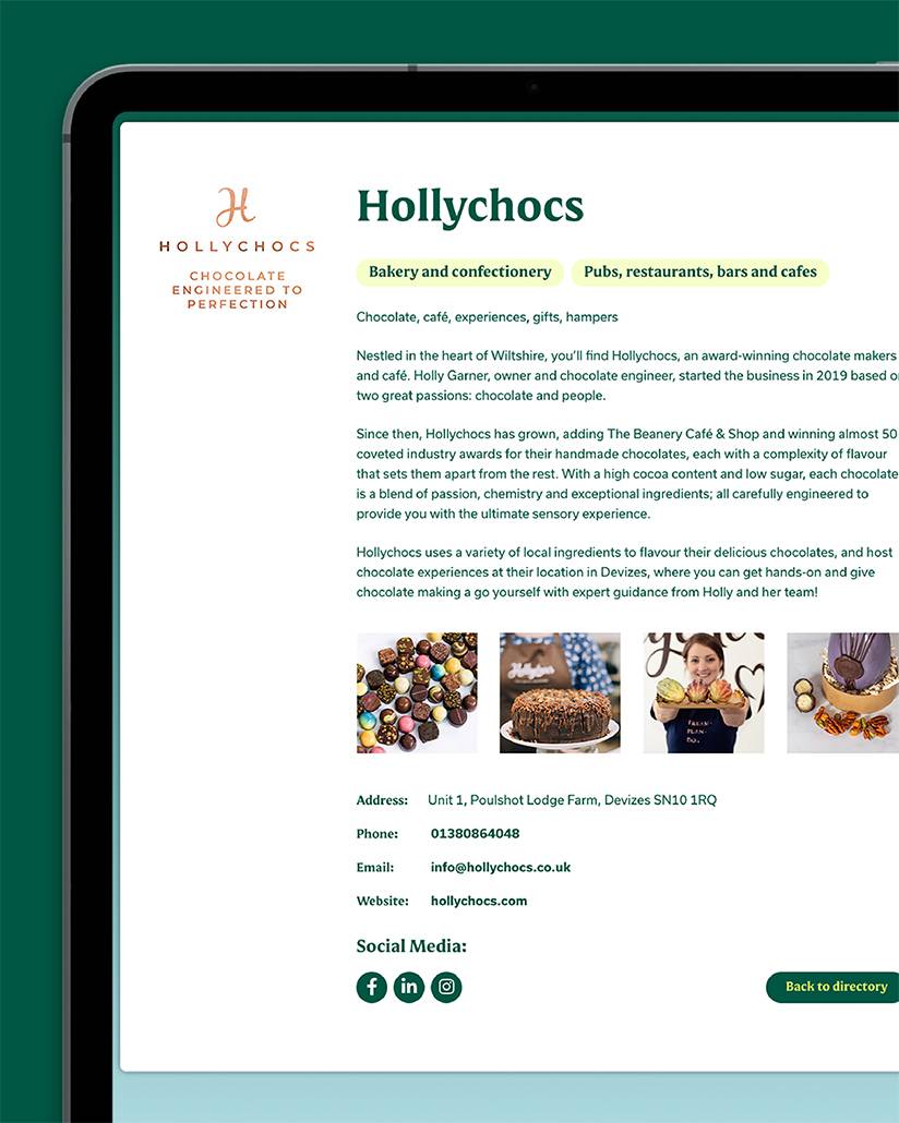 Mockup of the Wiltshire Marque website - designed and developed by Mighty, digital agency