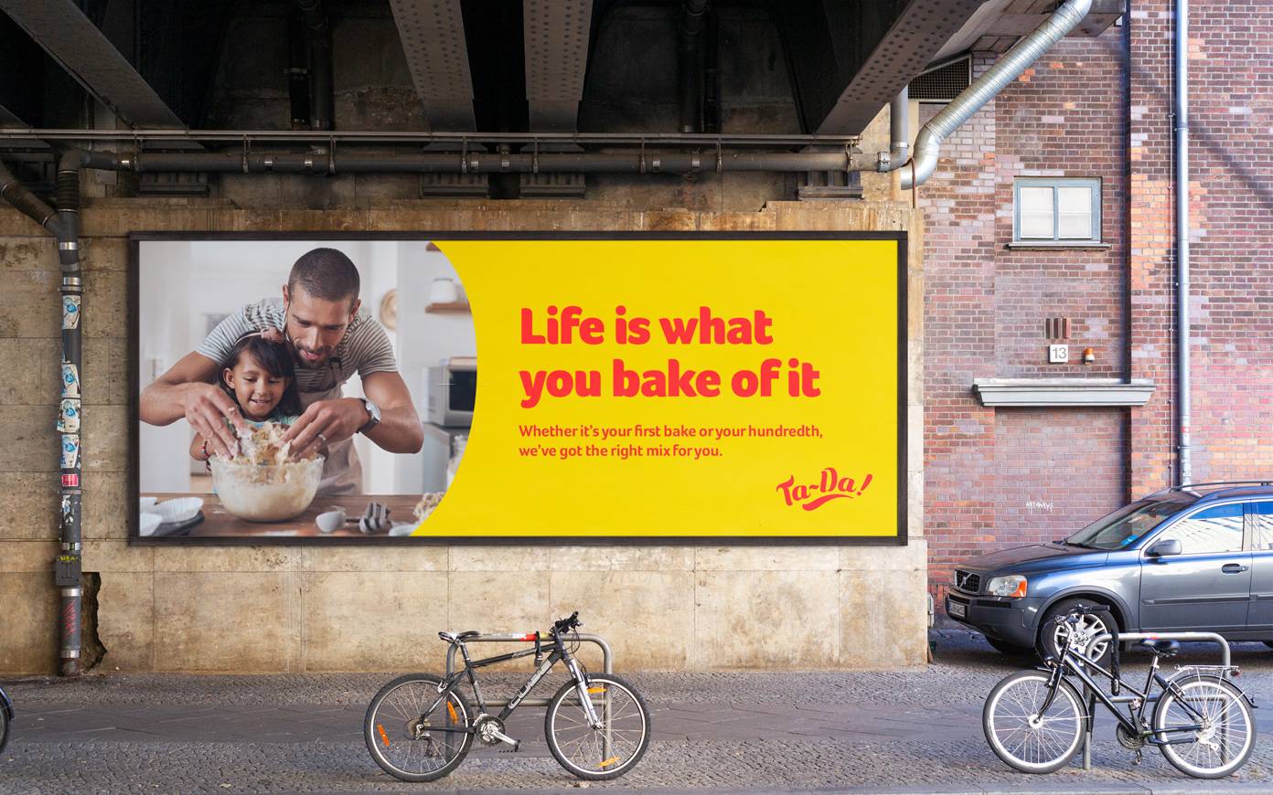 A billboard advert for Ta-Da! by Mighty, brand agency