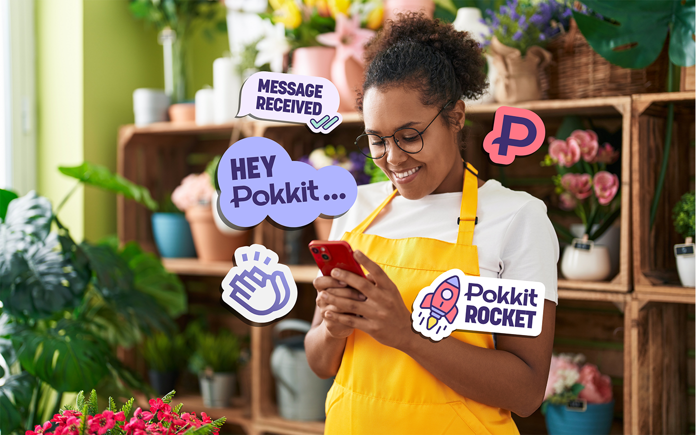 Pokkit hero campaign graphic designed by Mighty, brand agency
