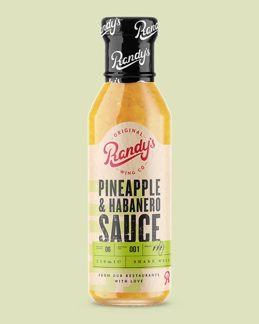 Randy's Hot Honey sauce label design by Mighty, brand agency Cheltenham